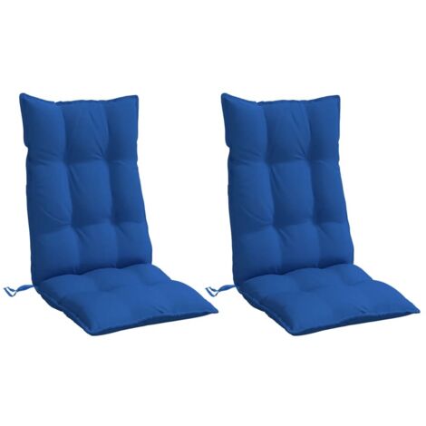 vidaXL Coussins de chaise à dossier haut lot de 2 bleu royal (1/5)
