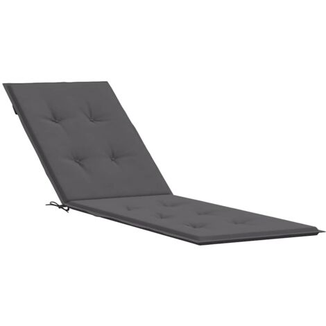 Vidaxl – Coussin de chaise de terrasse anthracite 75+105x50x4 cm – Tissu Oxford résistant à l'eau – Rembourrage en mousse pour confort optimal