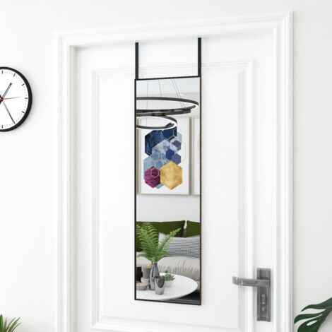 Miroir de porte Noir 30x100 cm Verre et aluminium vidaXL