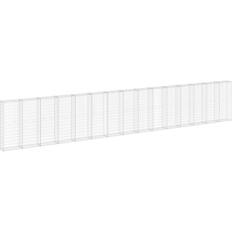 Vidaxl – Mur en gabion acier galvanisé 900x30x150 cm – Couvercles supérieur et inférieur – Pour murs de soutènement – Capacité de charge élevée