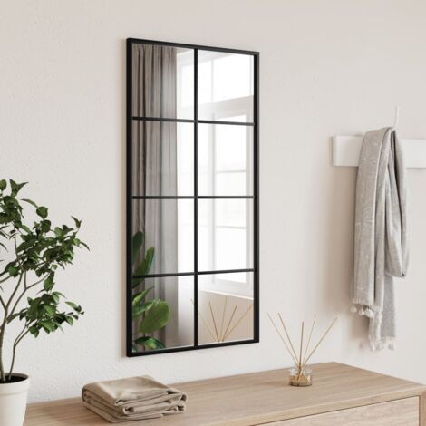 Miroir mural noir 40x80 cm rectangulaire fer vidaXL
