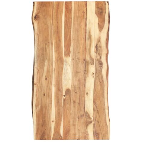 Vidaxl – Table en bois acacia massif 120x60 cm – Épaisseur 38 mm – Grain naturel et bords vivants – Surface polie et laquée