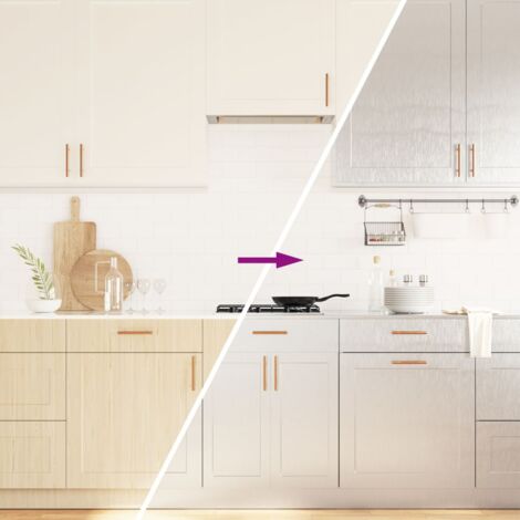 Autocollants auto-adhésifs pour meuble argenté 90x500 cm PET vidaXL (1/5)