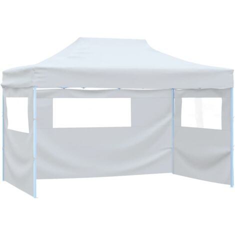 Vidaxl – Tente de réception pliante 3x4 m – Acier enduit de poudre – Toit en tissu Oxford 600D – 3 parois latérales avec fenêtres transparentes