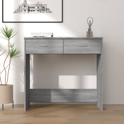 Vidaxl – Bureau enfant sonoma gris 80x40x75 cm – Bois d'ingénierie – 2 tiroirs – Résistant à l'humidité – Idéal pour espaces réduits
