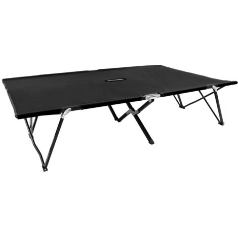 Chaise longue pliable 2 places noir Acier