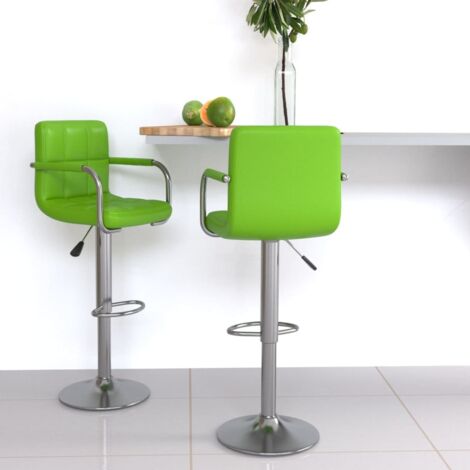 Tabourets de bar lot de 2 vert similicuir vidaXL (1/5)