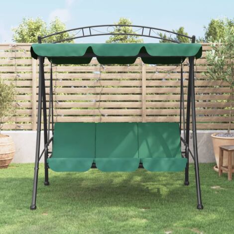 Balancelle de jardin avec auvent vert 198 cm tissu et acier vidaXL