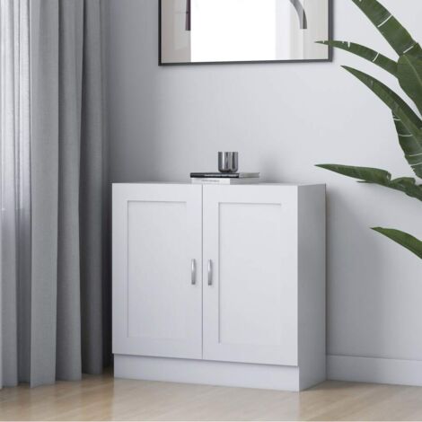 Vidaxl – Bibliothèque blanche 82,5x30,5x80 cm – Bois d'ingénierie MDF – 2 compartiments avec portes – Rangement élégant pour intérieur