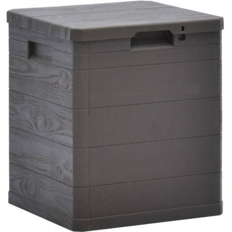 Vidaxl – Coffre de jardin 90 L marron – Plastique résistant aux intempéries – Dimensions 42,5 x 44 x 50 cm – Verrouillable pour sécurité