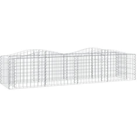 Lit surélevé à gabions arqué 200x50x50 cm Fer galvanisé vidaXL
