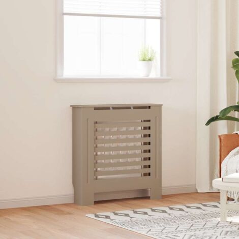 Vidaxl – Cache-radiateur MDF 78 cm – Dimensions 78 x 19 x 81,5 cm – Design à lattes modernes – Espace de rangement intégré
