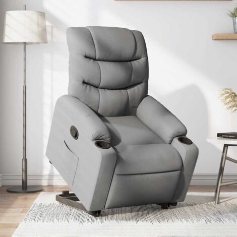 vidaXL Fauteuil inclinable Gris clair Tissu (1/5)