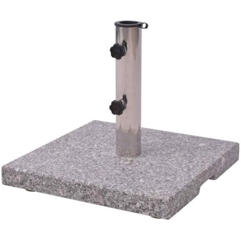 Vidaxl – Socle de parasol en granite 20 kg – Base robuste 400 x 400 mm – Adaptateurs pour mât Ø 38/48 mm – Stabilité optimale pour extérieur