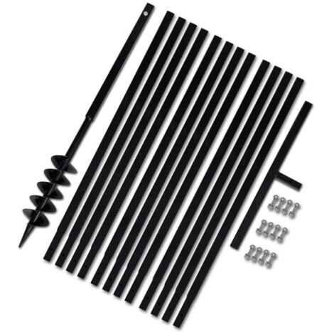 Vidaxl – Tarière manuelle 100 mm – Rallonge mèche 1 m pour profondeur accrue – Acier super fort – Spirales doubles pour efficacité