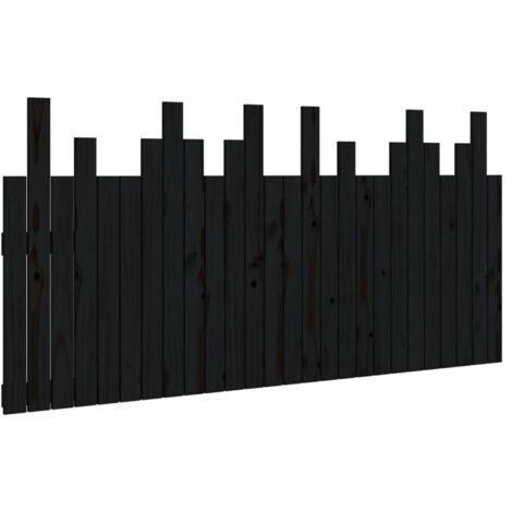 Vidaxl – Tête de lit murale en bois de pin massif noir 166x80 cm – Design classique – Support confortable pour lecture et télévision