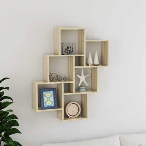Étagère murale cube Chêne sonoma 78x15x93 cm Bois d’ingénierie vidaXL (1/6)