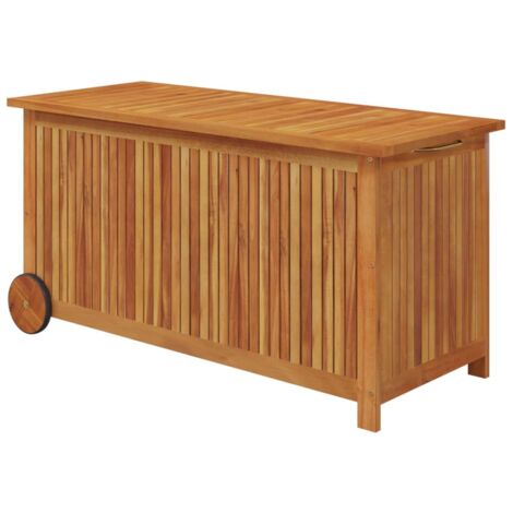 Boîte de rangement de jardin avec roues 113x50x58cm Bois acacia vidaXL