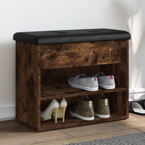 vidaXL Banc à chaussures chêne fumé 62x32x50 cm bois