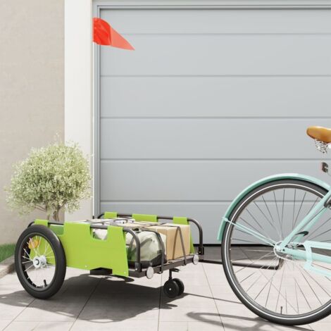 Remorque de vélo vert tissu oxford et fer vidaXL641659