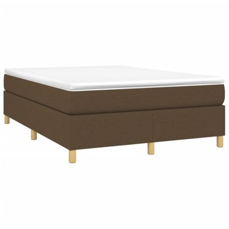 Cadre de lit à ressorts marron foncé 140x200 cm tissu vidaXL