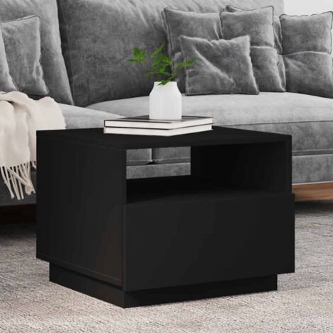 vidaXL Table basse avec lumières LED noir 50x49x40 cm (1/5)