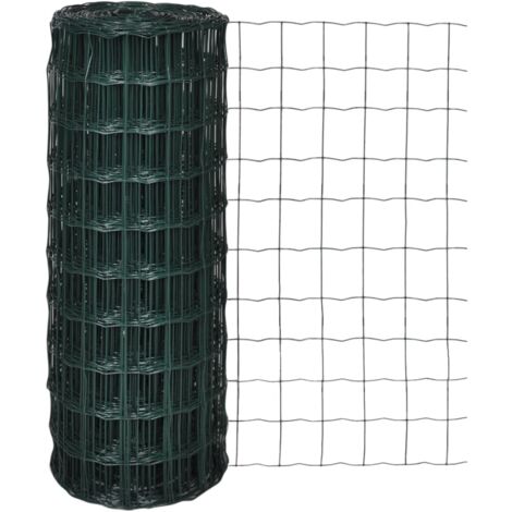 Clôture euro Acier 25 x 1,0 m Vert vidaXL