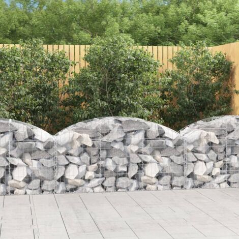 Panier de gabions arqué 150x50x60/80 cm Fer galvanisé vidaXL