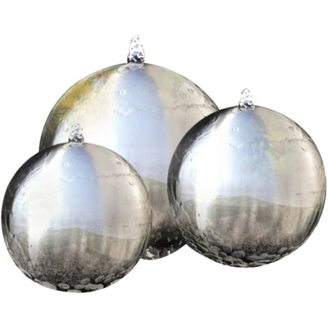 3 pcs Sphères de fontaine de jardin avec LED Acier inoxydable vidaXL (1/5)