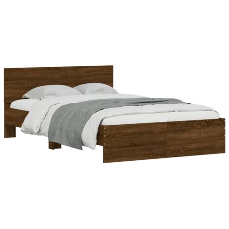 Cadre de lit sans matelas chêne marron 120x200 cm vidaXL