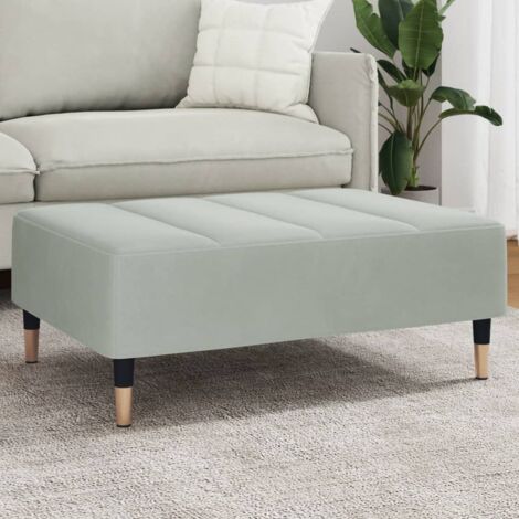 Repose-pied gris clair 77x55x31 cm velours vidaXL