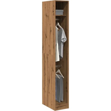 Vidaxl – Garde-robe chêne artisanal 30x50x200 cm – Bois d'ingénierie – Fixation murale incluse – Design compact pour petits espaces