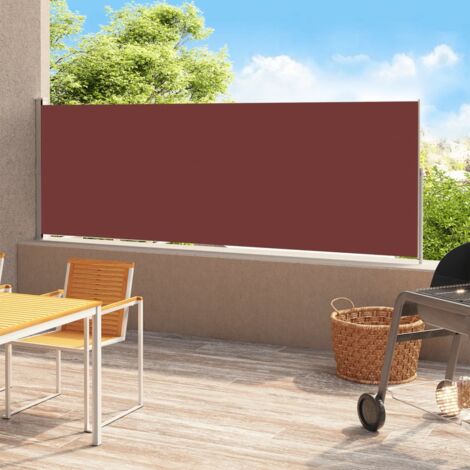 Auvent latéral rétractable de patio 220x500 cm Marron vidaXL