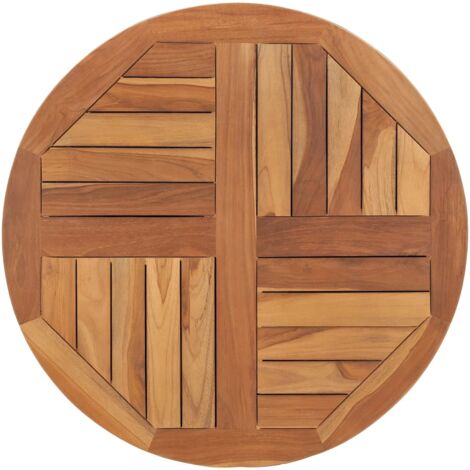 Vidaxl – Dessus de table en bois de teck massif rond 70 cm – Épaisseur 2,5 cm – Finition lisse pour cadre commercial – Charme rustique