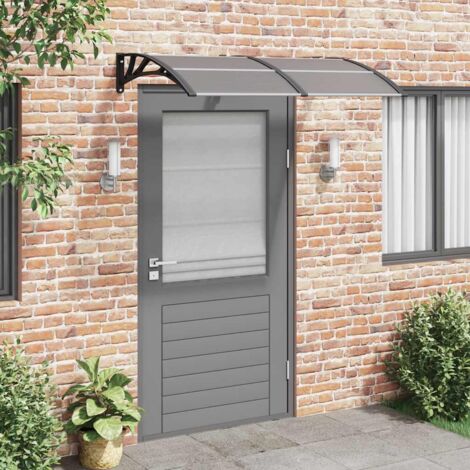 Vidaxl – Auvent de porte noir 150x100 cm en polycarbonate – Résistant aux intempéries – Installation facile avec accessoires inclus (1/7)