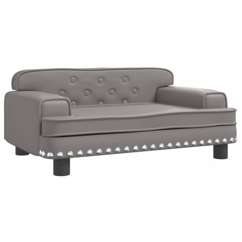 Vidaxl – Lit pour chien gris 70x45x30 cm – Similicuir imperméable – Rembourré en mousse épaisse – Convient aux petits chiens jusqu'à 50 kg