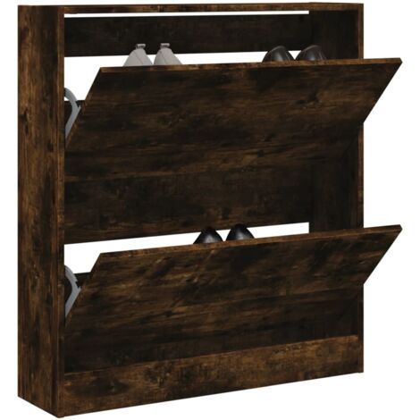 Armoire à chaussures chêne fumé 80x21x87,5 cm bois ingénierie vidaXL