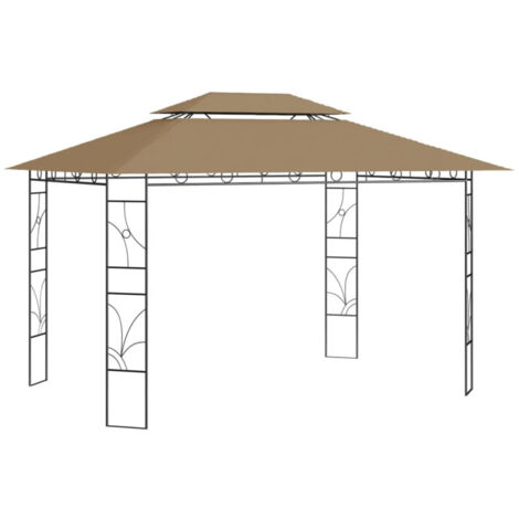 vidaXL Belvédère 4x3x2,7 m Taupe 160 g/m² (1/7)