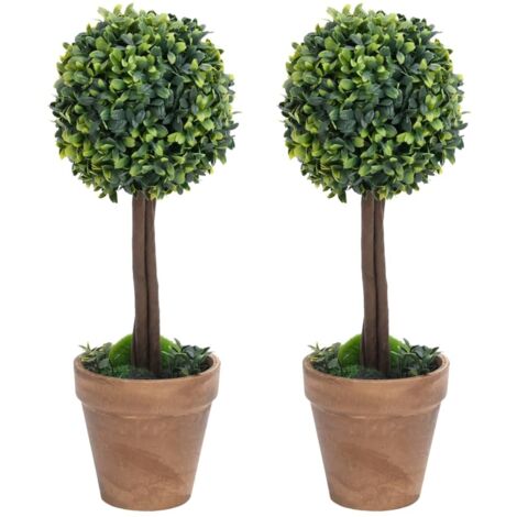 Plantes de buis artificiel 2 pcs avec pots Boule Vert 41 cm vidaXL (1/5)