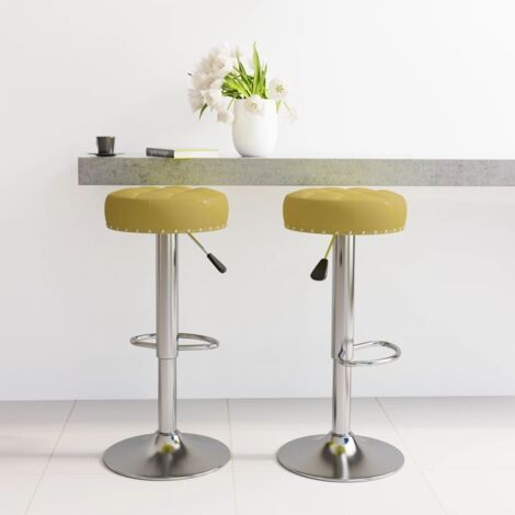Tabourets de bar lot de 2 vert tissu vidaXL (1/5)