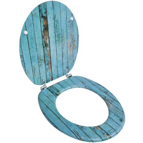 Vidaxl – Siège de toilette MDF vieux bois – Couvercle durable 42,5 x 35,8 cm – Charnières ajustables 12-20 cm – Installation facile
