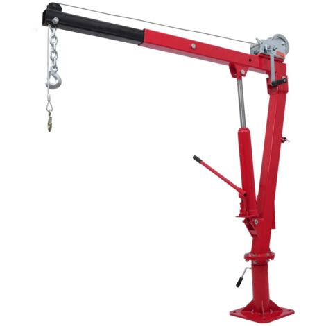 Vidaxl – Grue d'atelier avec treuil à câble – Charge max 450/900 kg – Hauteur de travail 215 cm – Pivote à 360° pour usage pro