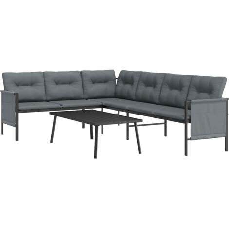 Salon de jardin 2 pcs anthracite acier vidaXL