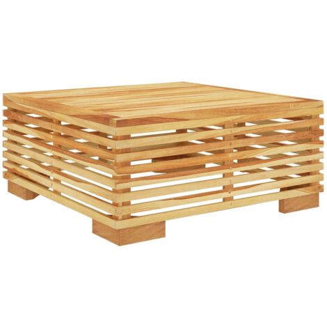 Vidaxl – Table basse de jardin 69,5x69,5x31 cm – Bois massif de teck – Résistant aux intempéries – Surface lisse et agréable au toucher (1/5)