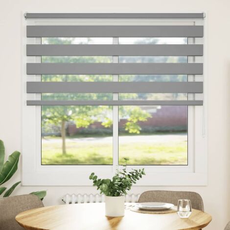 Vidaxl – Store enrouleur tamisant 120 x 175 cm gris – Tissu polyester 100% – Chaîne de traction blanche – Barre de lestage aluminium incluse (1/7)