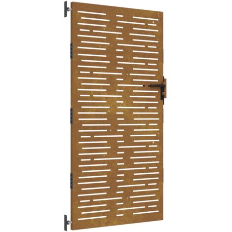 Vidaxl – Portail de jardin 85x175 cm en acier corten – Design découpé au laser – Système verrouillable – Résistant aux intempéries (1/5)
