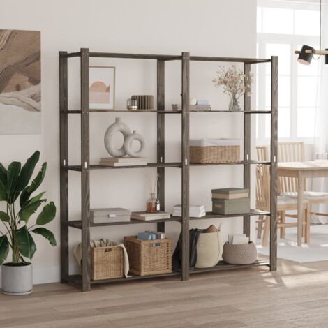 Support de rangement à 5 niveaux gris 170x38x170 cm bois de pin vidaXL
