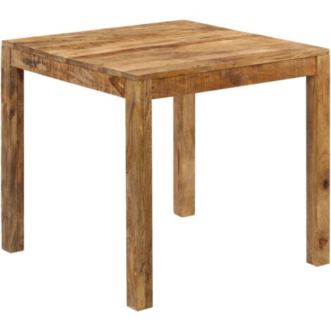 Vidaxl – Table à manger en bois de manguier massif 82x80x76 cm – Style rustique – Article poli, peint et laqué – Unique par ses grains de bois