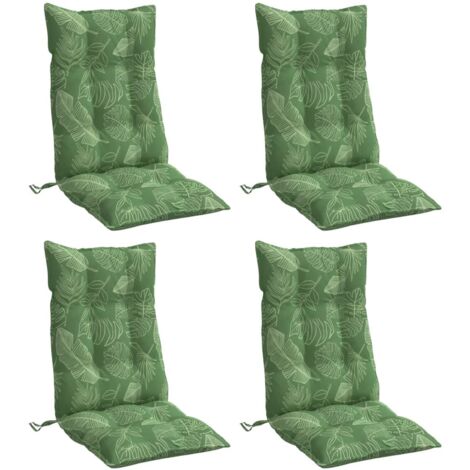 Coussins de chaise à dossier haut lot de 4 modèle de feuille vidaXL