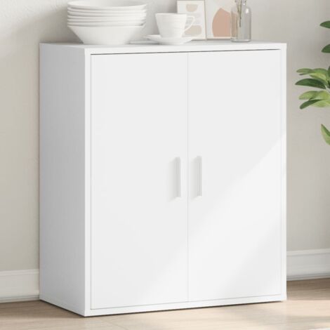 Vidaxl – Buffet blanc 79x38x80 cm en bois d'ingénierie – Résistant à l'humidité – Grand espace de rangement pour magazines et livres (1/5)